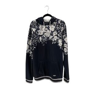 FreshHoods Men's White Rose Blossom Hoodie- Size XL